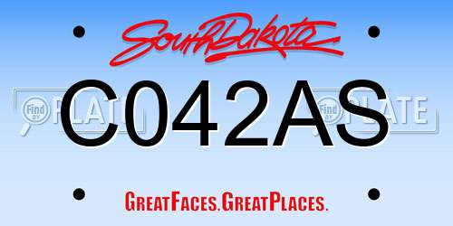 C042AS South Dakota License Plate