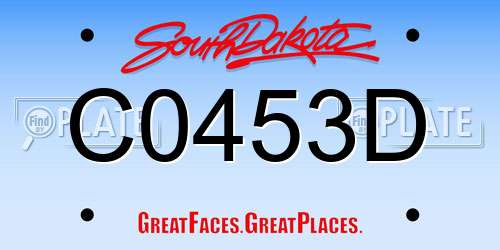 C0453D South Dakota License Plate