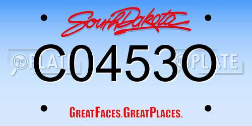 C0453O South Dakota License Plate