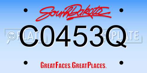 C0453Q South Dakota License Plate