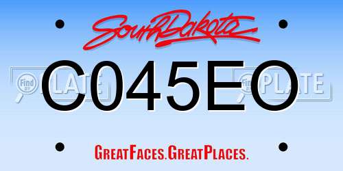 C045EO South Dakota License Plate