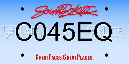 C045EQ South Dakota License Plate