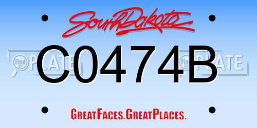 C0474B South Dakota License Plate