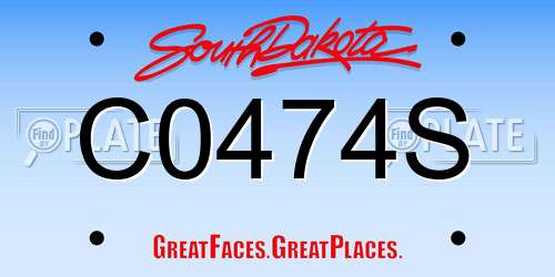 C0474S South Dakota License Plate
