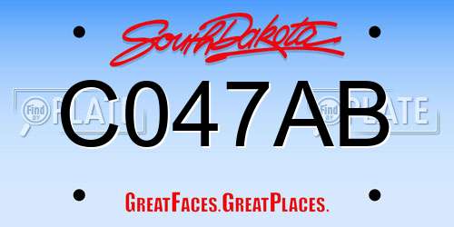 C047AB South Dakota License Plate