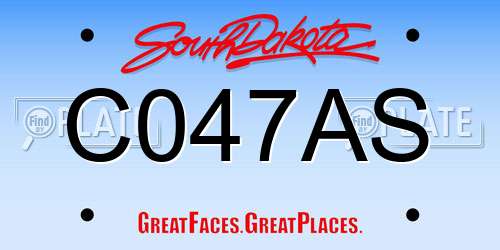 C047AS South Dakota License Plate