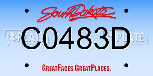 C0483D South Dakota License Plate