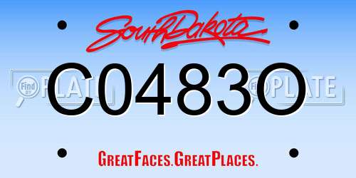 C0483O South Dakota License Plate