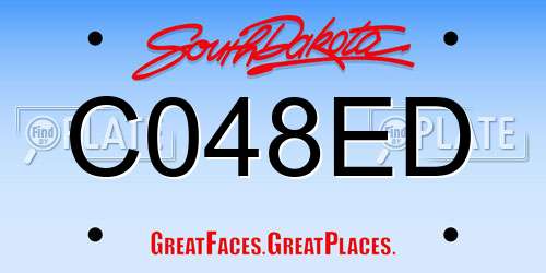 C048ED South Dakota License Plate