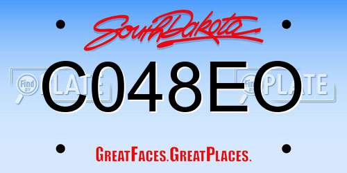 C048EO South Dakota License Plate
