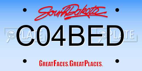 C04BED South Dakota License Plate