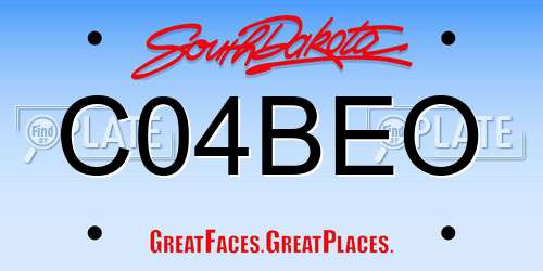 C04BEO South Dakota License Plate