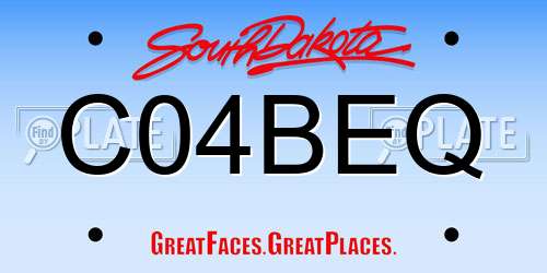 C04BEQ South Dakota License Plate