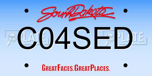 C04SED South Dakota License Plate