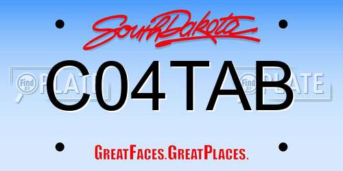 C04TAB South Dakota License Plate