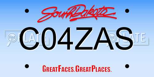C04ZAS South Dakota License Plate