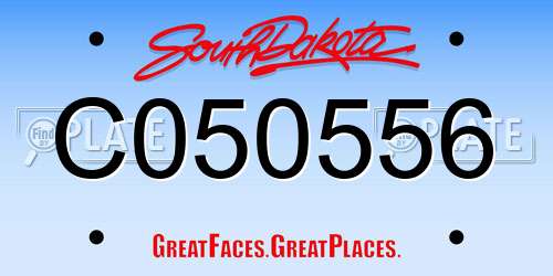 C050556 South Dakota License Plate