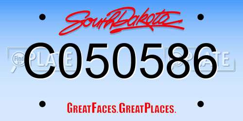 C050586 South Dakota License Plate