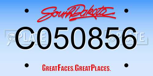 C050856 South Dakota License Plate