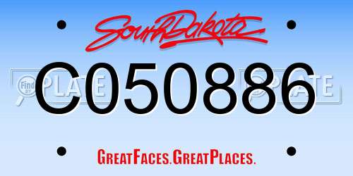 C050886 South Dakota License Plate