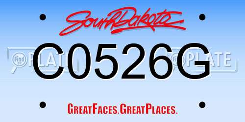 C0526G South Dakota License Plate