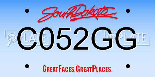 C052GG South Dakota License Plate
