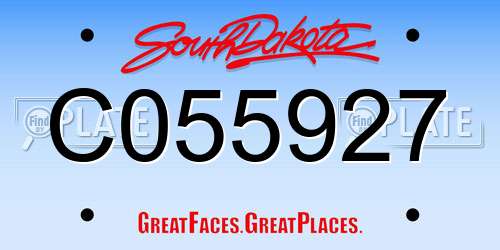 C055927 South Dakota License Plate