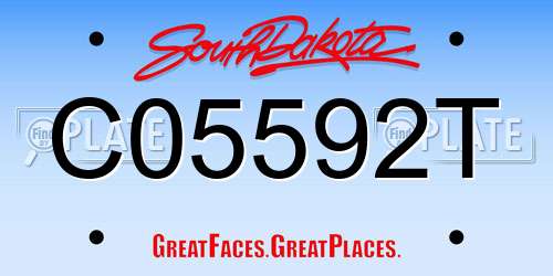 C05592T South Dakota License Plate
