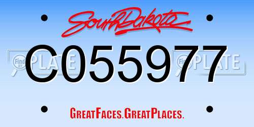C055977 South Dakota License Plate