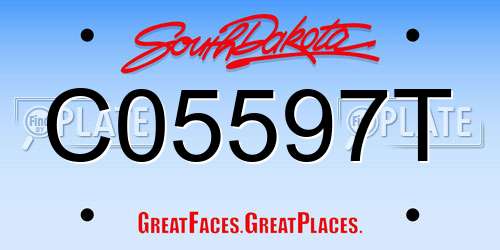 C05597T South Dakota License Plate