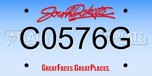 C0576G South Dakota License Plate