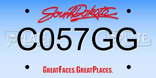 C057GG South Dakota License Plate