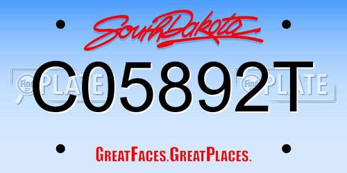 C05892T South Dakota License Plate