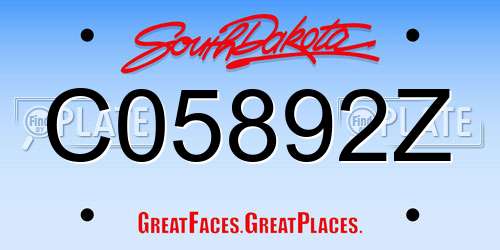 C05892Z South Dakota License Plate