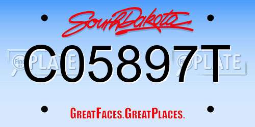 C05897T South Dakota License Plate