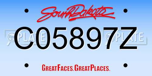 C05897Z South Dakota License Plate