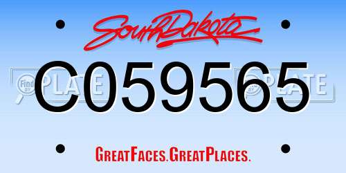 C059565 South Dakota License Plate