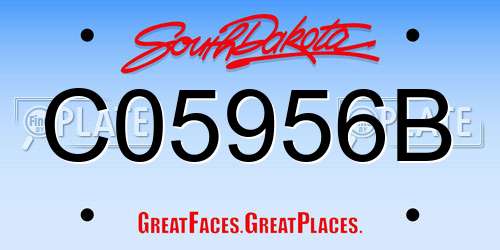 C05956B South Dakota License Plate