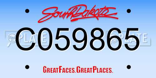 C059865 South Dakota License Plate