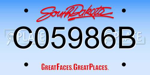 C05986B South Dakota License Plate