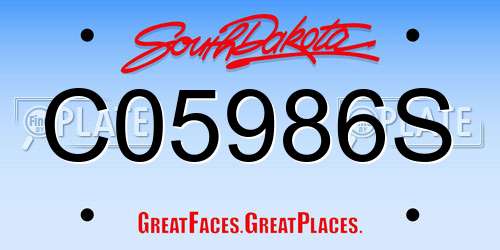 C05986S South Dakota License Plate