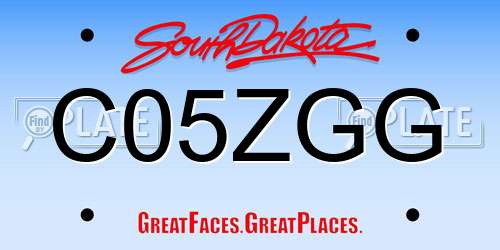 C05ZGG South Dakota License Plate