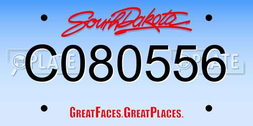 C080556 South Dakota License Plate
