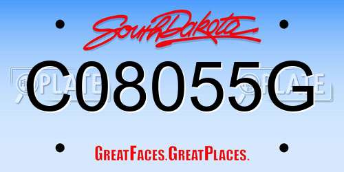 C08055G South Dakota License Plate