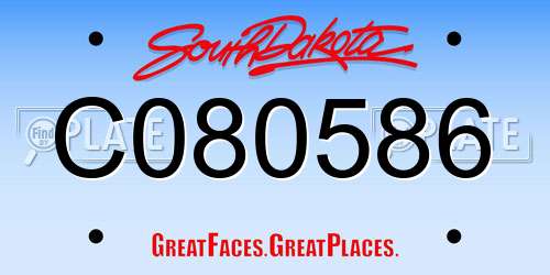 C080586 South Dakota License Plate