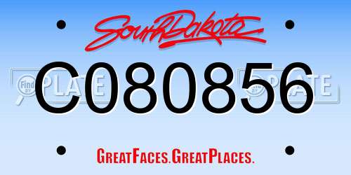 C080856 South Dakota License Plate