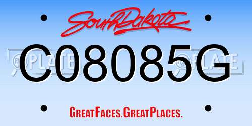 C08085G South Dakota License Plate