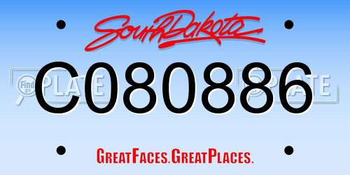 C080886 South Dakota License Plate