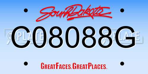 C08088G South Dakota License Plate