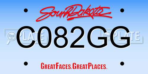 C082GG South Dakota License Plate